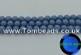 CLU104 15.5 inches 12mm round blue luminous stone beads