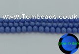 CLU112 15.5 inches 8mm round blue luminous stone beads