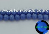 CLU117 15.5 inches 18mm round blue luminous stone beads