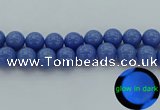 CLU118 15.5 inches 20mm round blue luminous stone beads