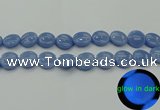 CLU134 15.5 inches 16mm flat round blue luminous stone beads