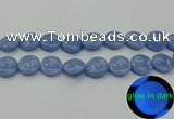 CLU135 15.5 inches 18mm flat round blue luminous stone beads