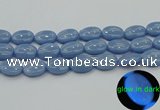 CLU144 15.5 inches 15*20mm oval blue luminous stone beads