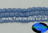 CLU153 15.5 inches 14*14mm square blue luminous stone beads