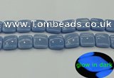 CLU156 15.5 inches 20*20mm square blue luminous stone beads