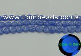 CLU171 15.5 inches 10mm flat round blue luminous stone beads