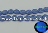 CLU175 15.5 inches 18mm flat round blue luminous stone beads