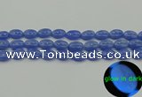 CLU181 15.5 inches 10*14mm oval blue luminous stone beads