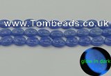 CLU182 15.5 inches 12*16mm oval blue luminous stone beads