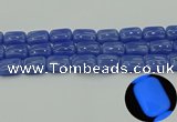 CLU204 15.5 inches 15*20mm rectangle blue luminous stone beads