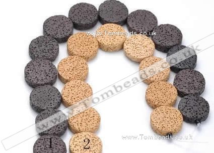 CLV03 14 inches 6*21mm coin natural lava loose beads wholesale