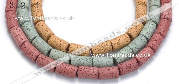 CLV08 14 inches 8*14mm column natural lava loose beads wholesale