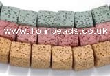 CLV09 14 inches 10mm cubic natural lava loose beads wholesale