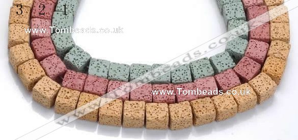 CLV09 14 inches 10mm cubic natural lava loose beads wholesale