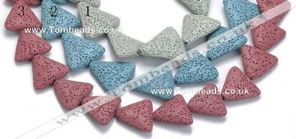 CLV10 14 inches triangle natural lava loose beads wholesale