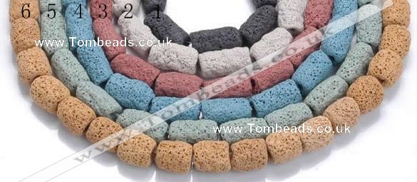 CLV16 14 inches column shape natural lava loose beads wholesale