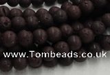 CLV201 15.5 inches 8mm round coffee natural lava beads wholesale