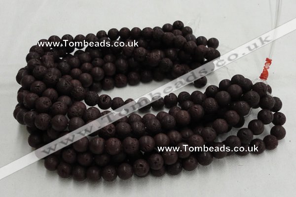 CLV202 15.5 inches 10mm round coffee natural lava beads wholesale