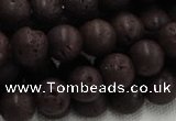 CLV205 15.5 inches 16mm round coffee natural lava beads wholesale