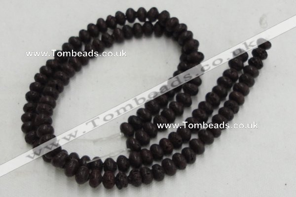 CLV206 15.5 inches 6*10mm rondelle coffee natural lava beads wholesale