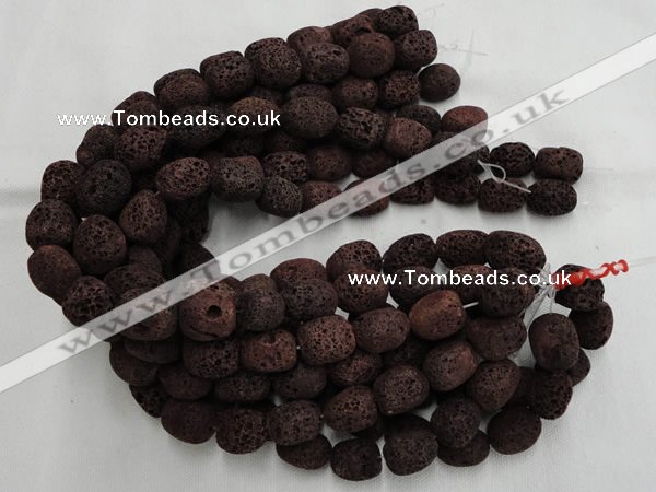 CLV207 15.5 inches 15*20mm freeform coffee natural lava beads wholesale