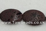 CLV209 15.5 inches 18*25mm oval coffee natural lava beads wholesale