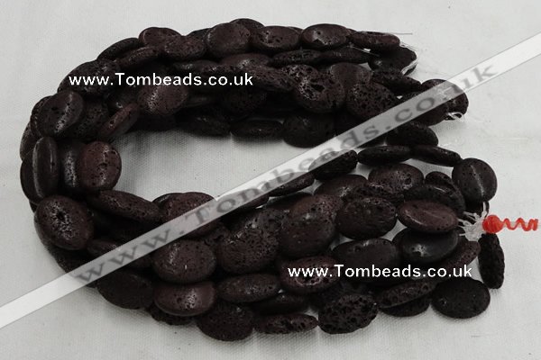 CLV209 15.5 inches 18*25mm oval coffee natural lava beads wholesale