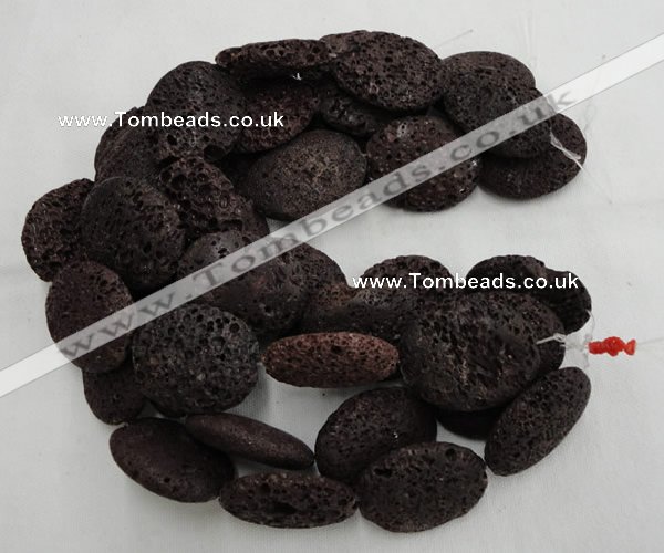 CLV210 15.5 inches 40*50mm oval coffee natural lava beads wholesale