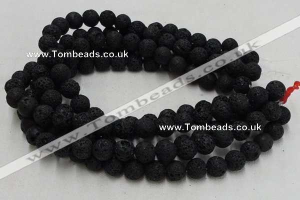 CLV211 15.5 inches 6mm round black natural lava beads wholesale