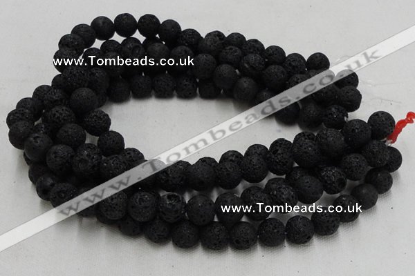 CLV212 15.5 inches 8mm round black natural lava beads wholesale