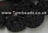 CLV217 15.5 inches 20*26mm freeform black natural lava beads wholesale