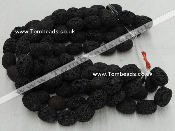 CLV217 15.5 inches 20*26mm freeform black natural lava beads wholesale