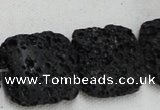 CLV218 15.5 inches 30*30mm square black natural lava beads wholesale