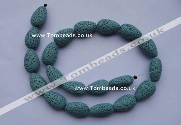 CLV24 15.5 inches 13*19mm teardrop blue natural lava beads wholesale