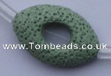 CLV28 16.5 inches 20*32mm oval green natural lava beads wholesale