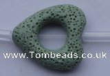 CLV29 15.5 inches 27*29mm heart green natural lava beads wholesale