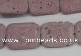 CLV301 15.5 inches 15*20mm rectangle lava beads wholesale