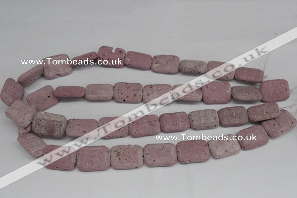 CLV301 15.5 inches 15*20mm rectangle lava beads wholesale