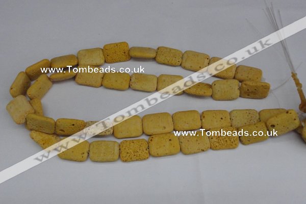 CLV302 15.5 inches 15*20mm rectangle lava beads wholesale