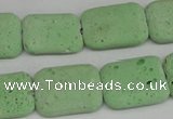 CLV303 15.5 inches 15*20mm rectangle lava beads wholesale