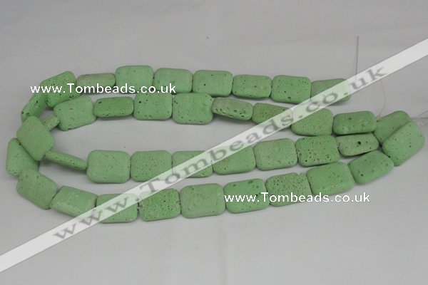 CLV303 15.5 inches 15*20mm rectangle lava beads wholesale