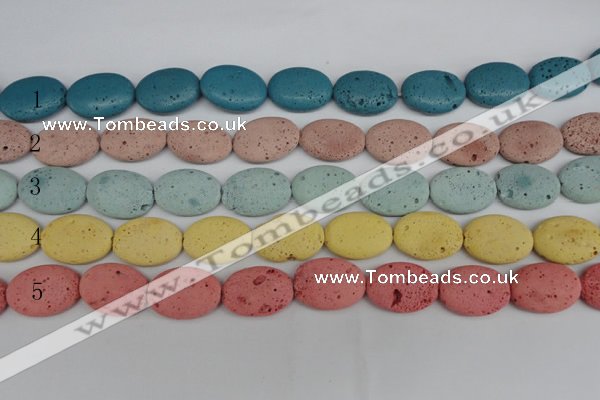 CLV304 15.5 inches 18*25mm oval lava beads wholesale