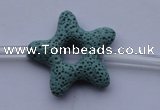 CLV31 15.5 inches 7*32mm star blue natural lava beads wholesale