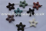 CLV36 16 inches 8*33mm star multicolor natural lava beads wholesale