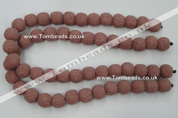 CLV363 15.5 inches 16mm ball dyed lava beads wholesale