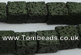 CLV391 15.5 inches 12*13*15mm cuboid dyed lava beads wholesale