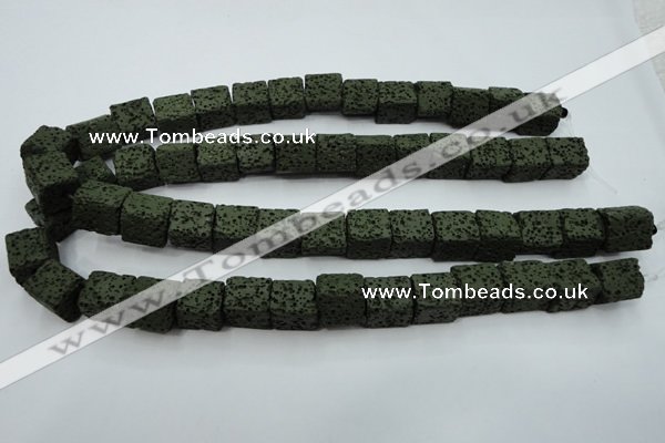 CLV391 15.5 inches 12*13*15mm cuboid dyed lava beads wholesale