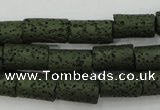 CLV393 15.5 inches 8*14mm tube dyed lava beads wholesale