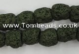 CLV395 15.5 inches 13*13mm nuggets dyed lava beads wholesale