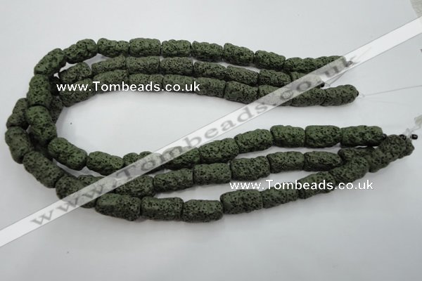 CLV396 15.5 inches 10*20mm nuggets dyed lava beads wholesale